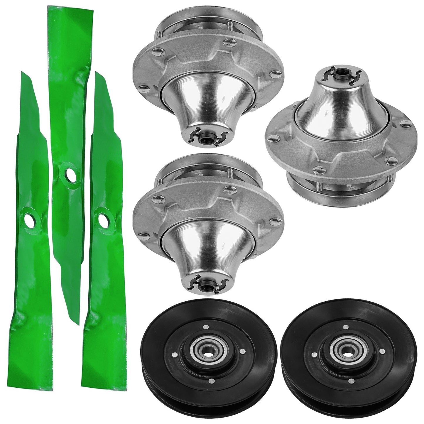 Deck Spindle Blade and Pulley Replacement for John Deere M128485 (2010–2020)