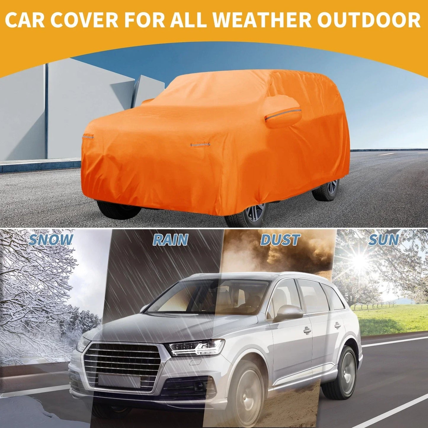 Waterproof All Weather Car Cover for Lexus GX (2010-2023) - Orange 210D-PU