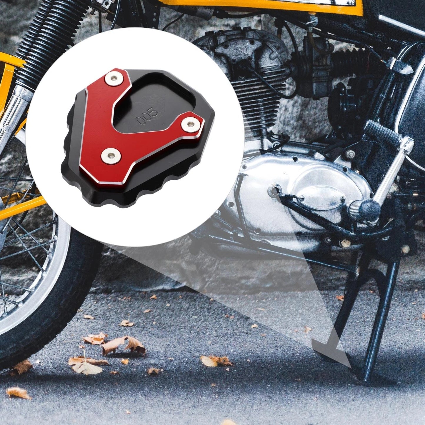 Kickstand Extension Side Stand Support Plate Red for Honda CB500X (2013-2023)