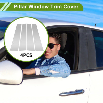 4 Pcs Silver Tone Pillar Window Trim for Dodge Ram (2019-2023)