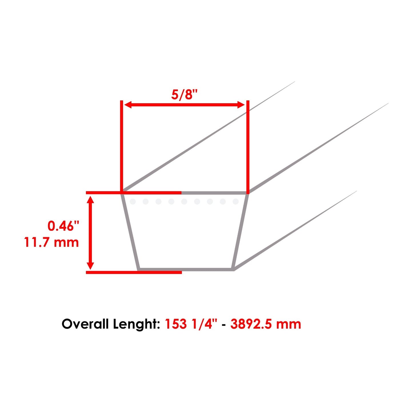 Deck Belt 48 Inch Replacement for Cub Cadet Z48 L 53AC355M100 (2010–2020)