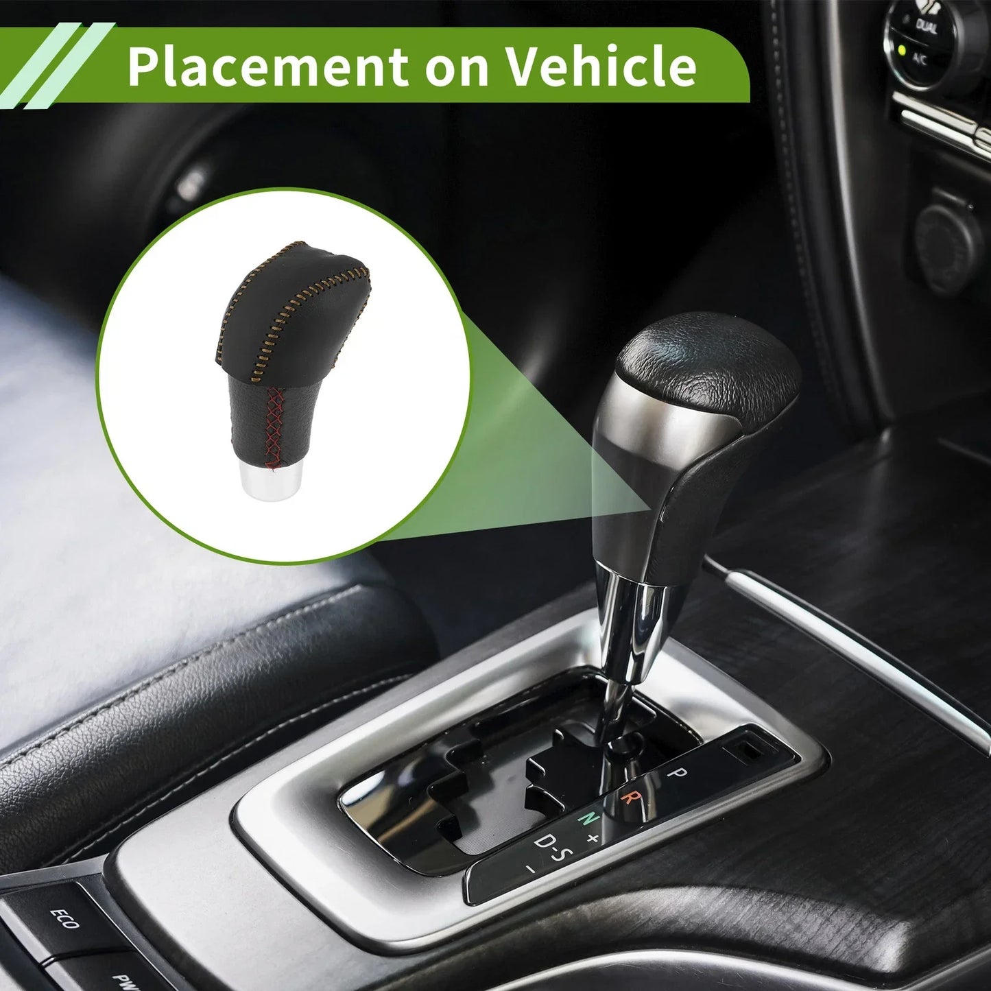 Car Gear Shift Knob Cover for Lexus RX350 2023-2024 Black Brown Faux Leather