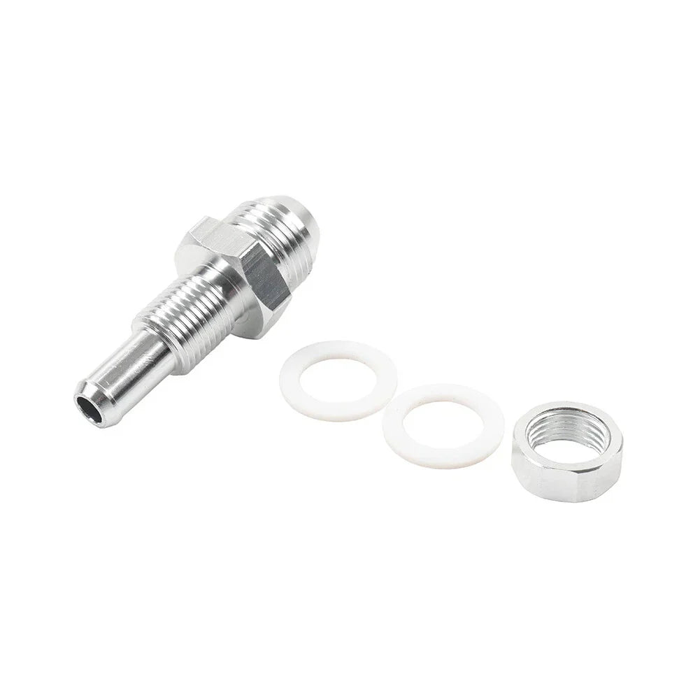 8AN Male Flare Bulkhead to 3/8" Hose Barb Fuel Tank Fitting for Universal (N/A)
