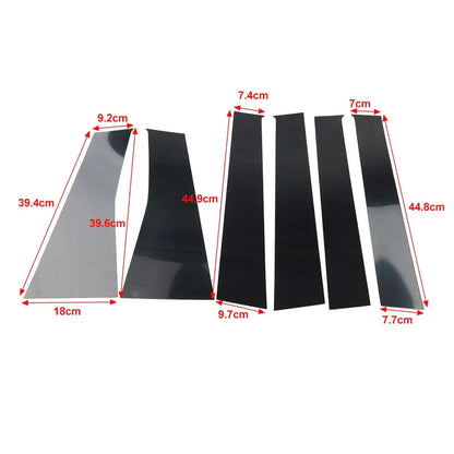 6 x Pillar Post Door Window Cover Trim for Mitsubishi Pajero Sport (2016-2023)