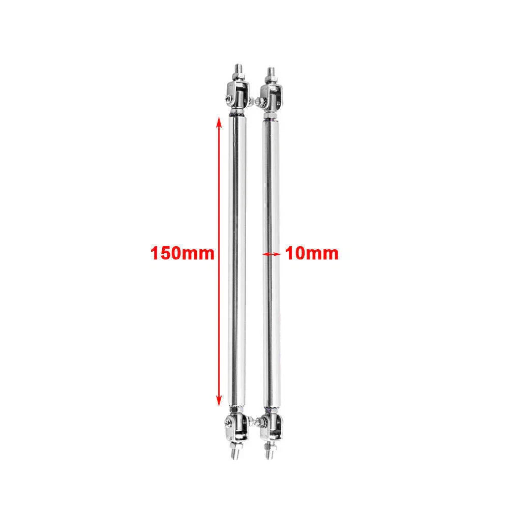 Adjustable Front Bumper Lip Splitter Strut Rod Tie Support Bar for Universal Blue