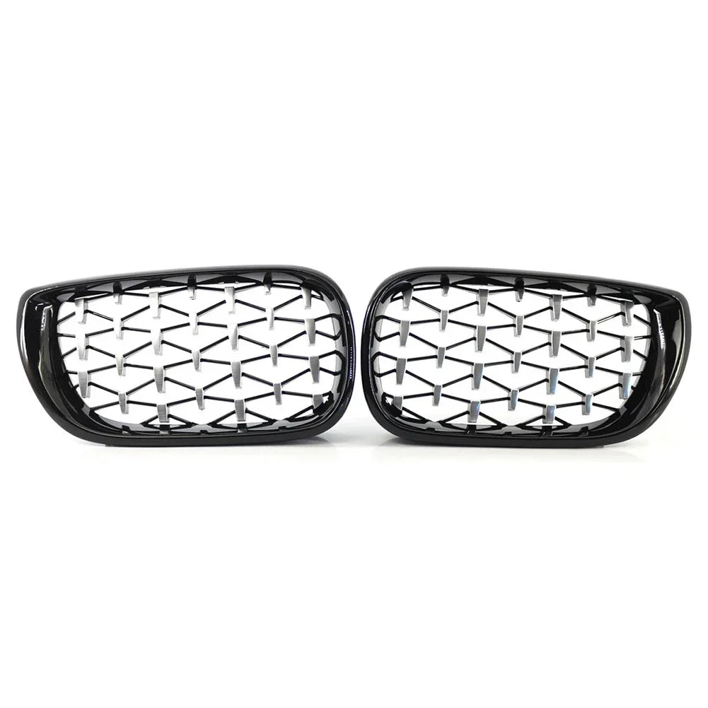 Front Grille Diamond Meteor Style Trim Black for BMW E46 2002-2005