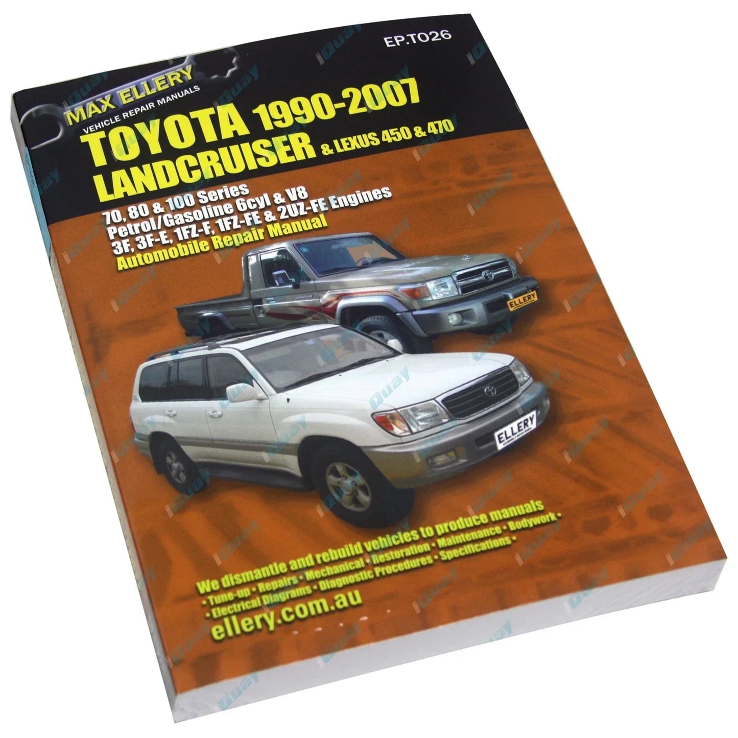 Workshop Repair Manual for Toyota Landcruiser 1990-2007 70 80 100 Series Book