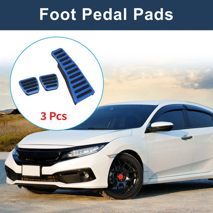 3 x Manual Foot Accelerator Pedal Covers for Honda Civic (2006-2009) Blue