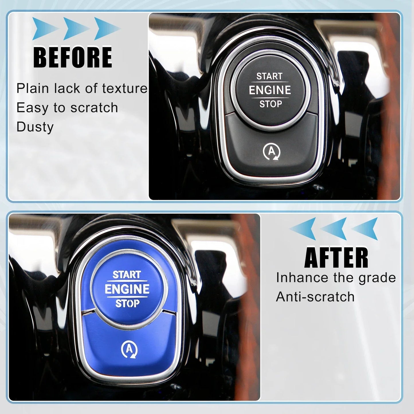 Engine Start Stop Button Cover Sticker Kit for Mercedes Benz A-Class (2013-2023)