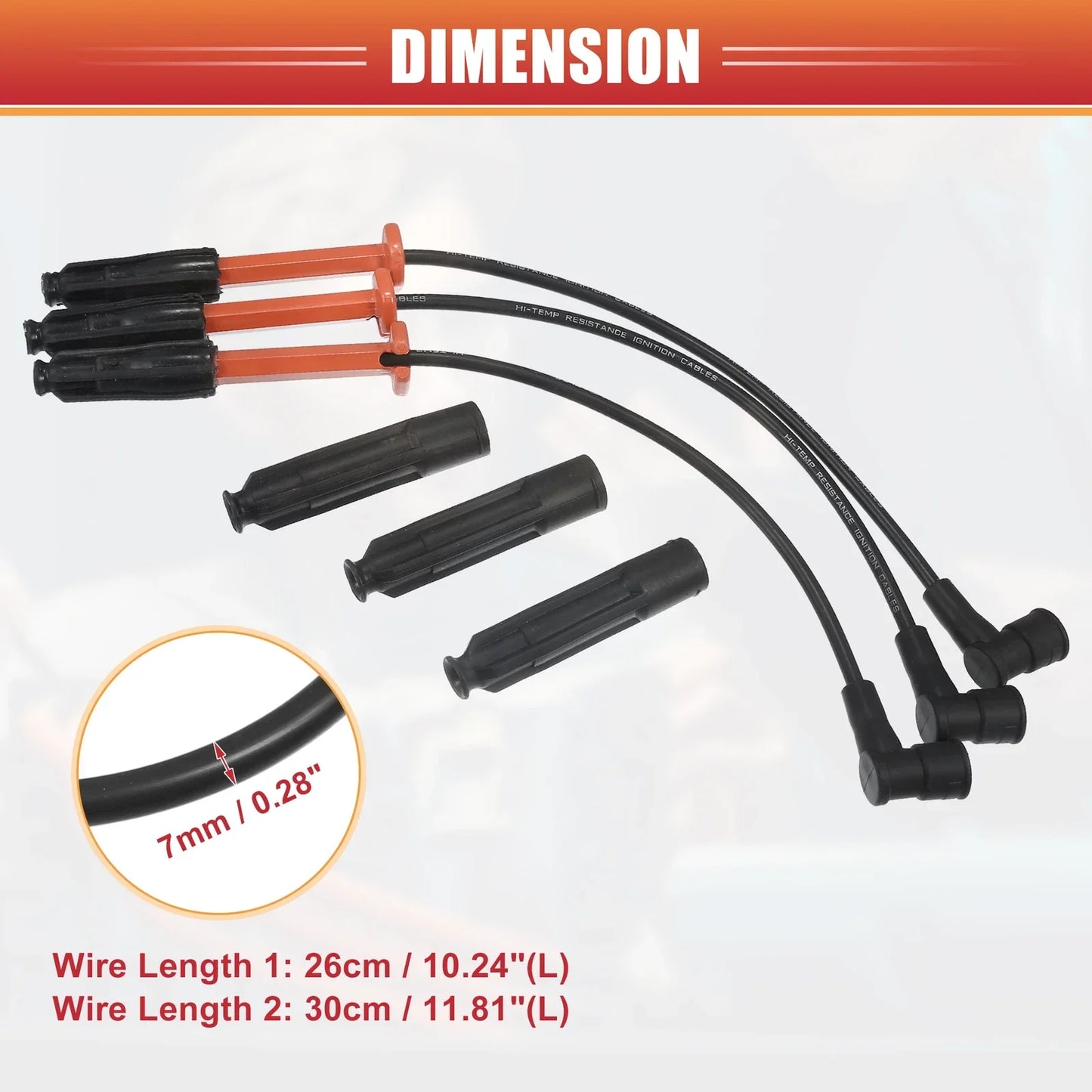 3 x Spark Plug Wire Ignition Coil Cables for Mercedes-Benz C220