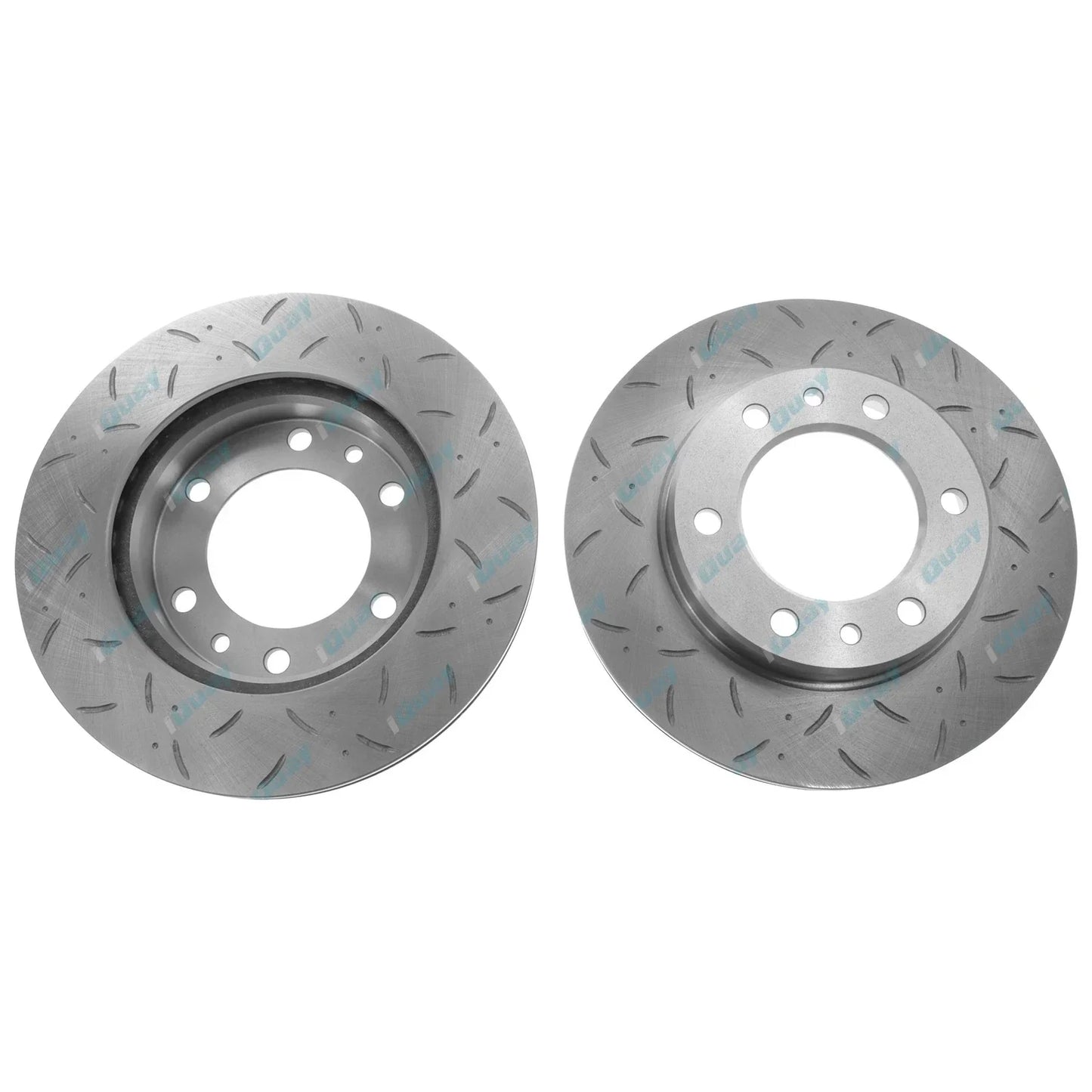 2 Drilled + Slotted Front Disc Brake Rotors + Pads for Landcruiser 8/80~90 4x4
