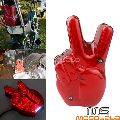 Vintage Peace Sign LED Tail Light for Harley Metric V-Twin