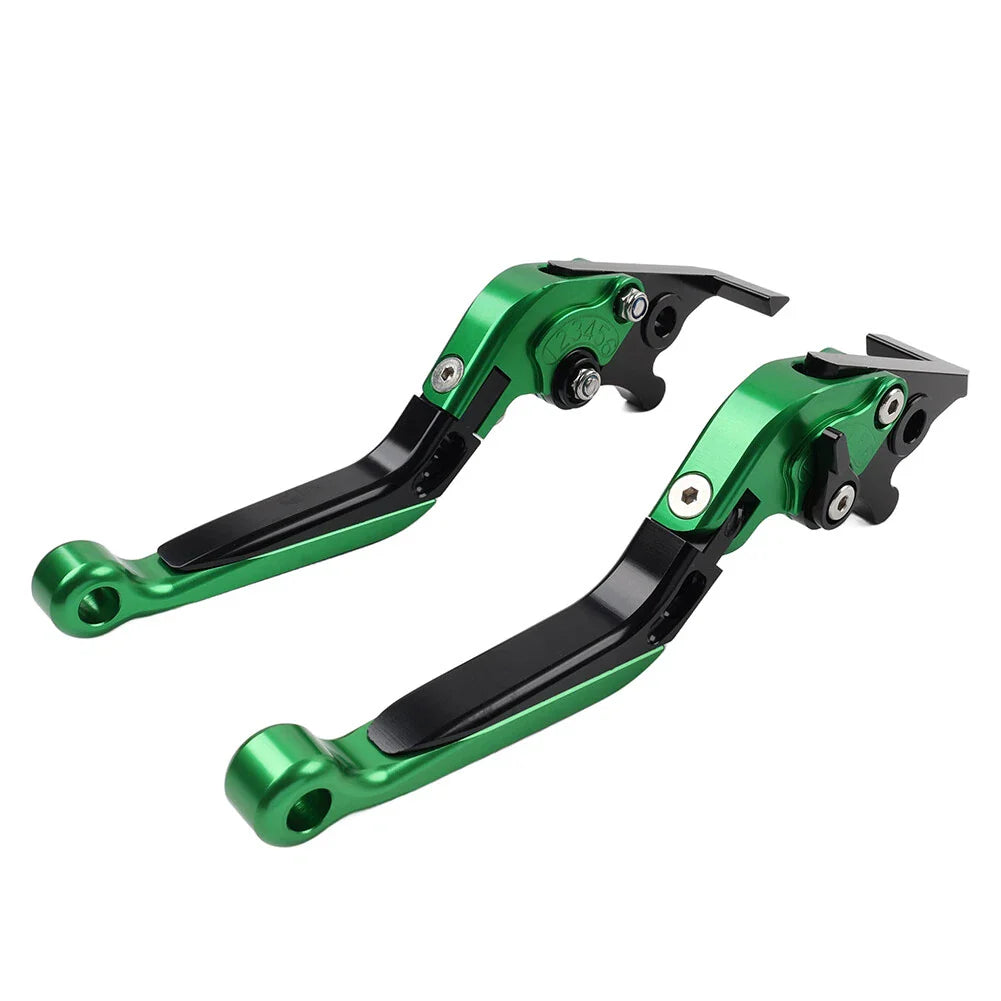 CNC Green Extendable Brake Clutch Levers for Kawasaki Ninja 125 250 (2013-2023)