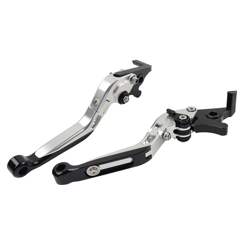 CNC Silver Extendable Brake Clutch Levers for Kawasaki Ninja 125 250 (2018-2023)