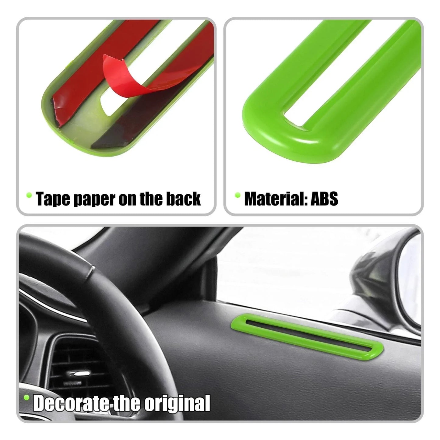2 x Door Air Condition Outlet Vent Trim for Dodge Challenger (2015-2019) Green