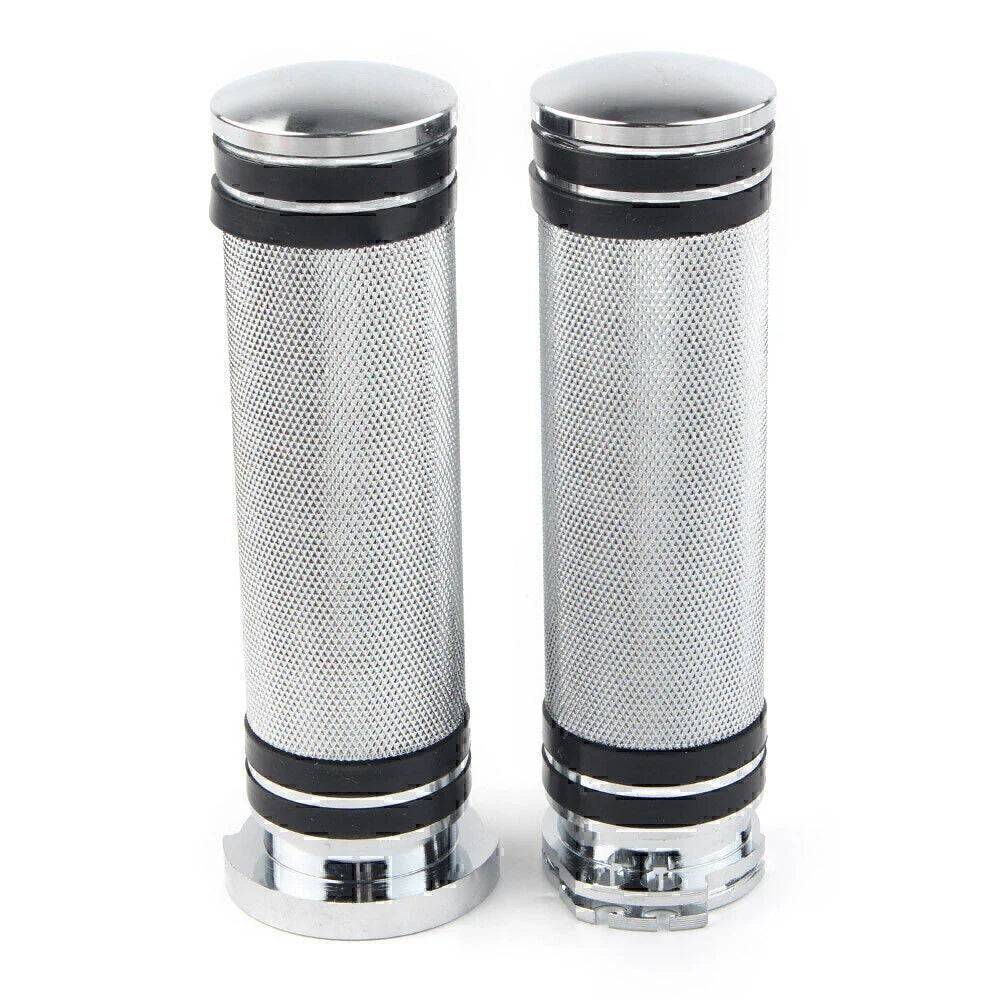 1'' Chrome Handlebar Grips for Harley Sportster, Dyna, Softail, Touring