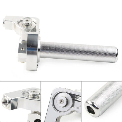 CNC 7/8'' Motor Handlebar Twist Throttle Accelerator Grip for Universal Silver
