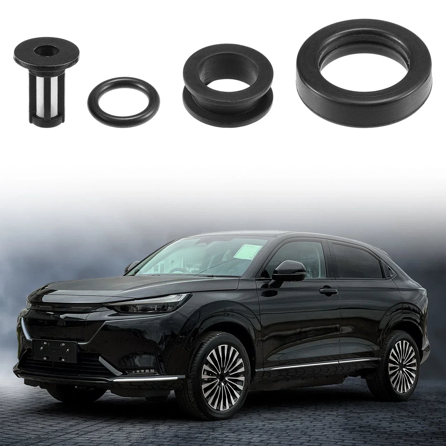 Fuel Injector Seal O Ring 4 x Sets for Honda Prelude (1997-2001) NBR Rubber Black