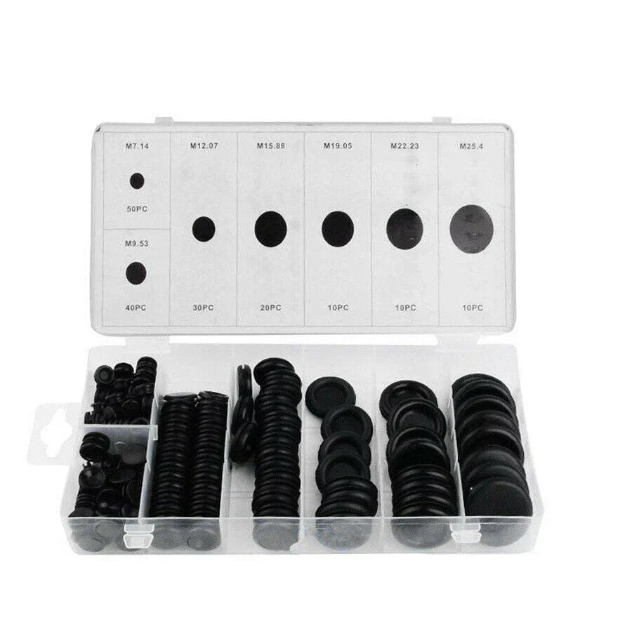 170 Pcs Mixed Rubber Grommets for Car Panel Hole Plugs & Electrical Wires