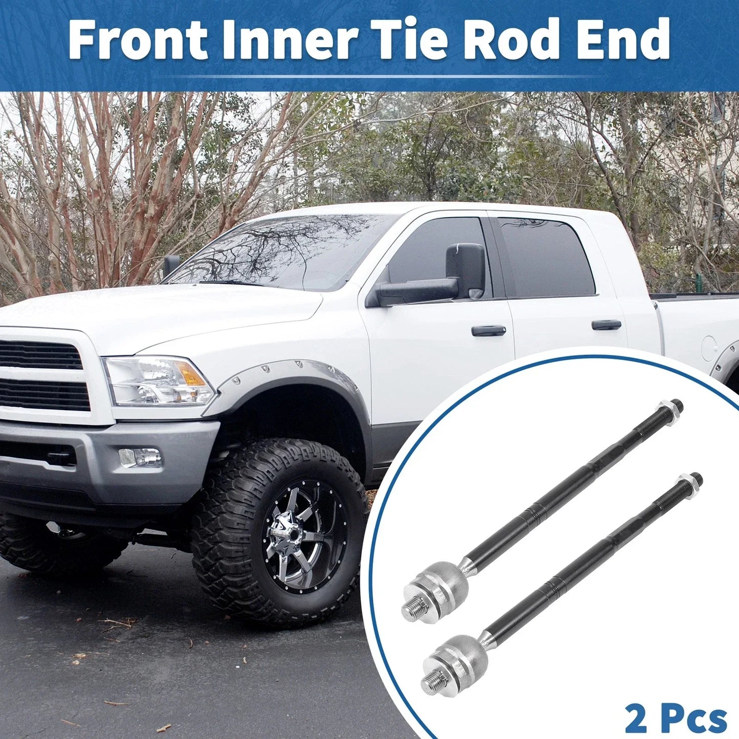 2 x Front Inner Tie Rod End Links for Dodge Dart & Chrysler 200 (2013-2016)