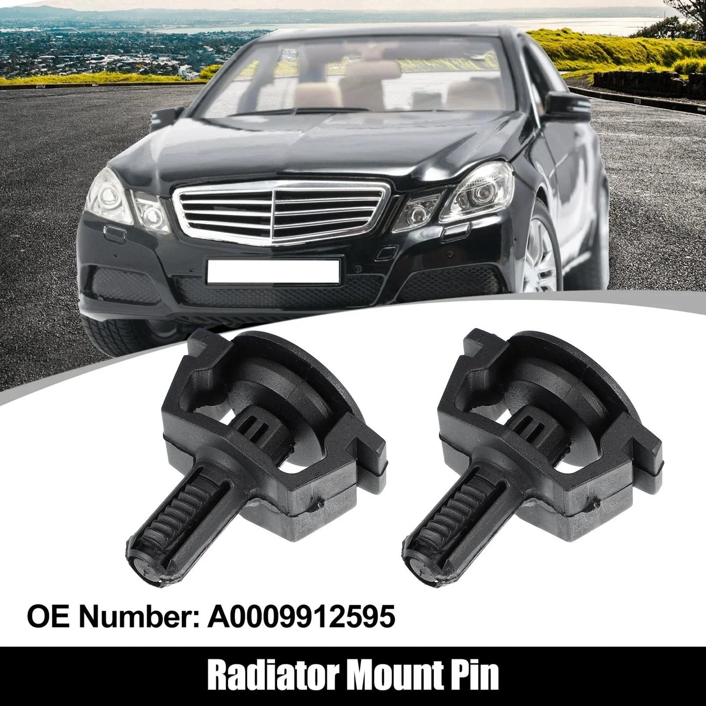 2 x Radiator Mount Pins for Mercedes Benz E320 E500 E55 CLS500 CLS55 (2003-2009)