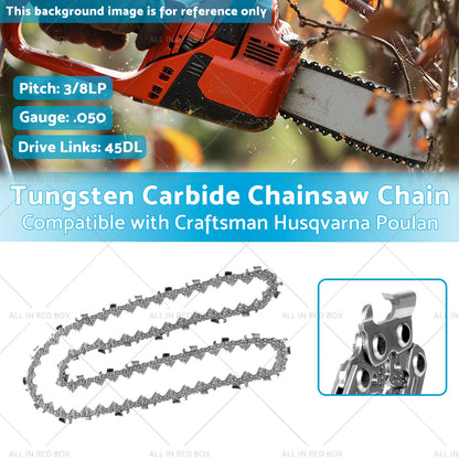 12" Tungsten Carbide Chainsaw Chain Blade 3/8"LP 45 DL for Craftsman