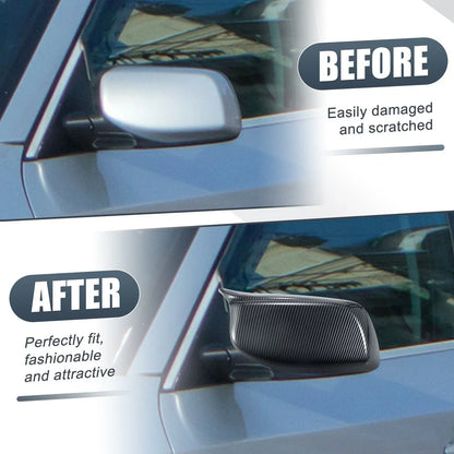 Rearview Mirror Cover Cap Black Carbon Fiber for BMW 5 Series 6 Series