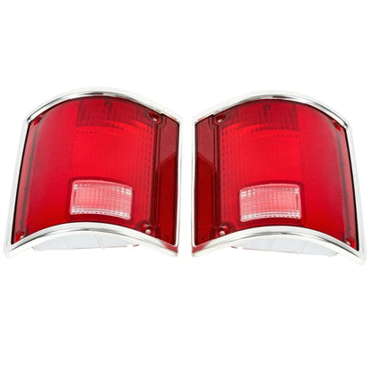 Left & Right Tail Light Lens for Chevrolet C10 C20 C30 Suburban Jimmy (1973-1991)