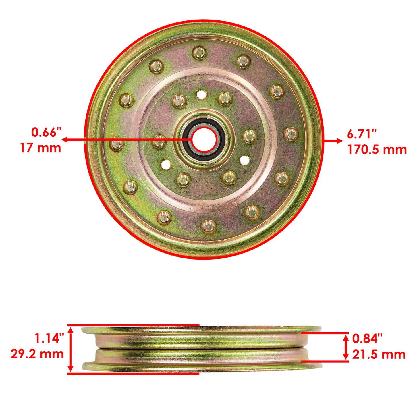 Caltric Deck Pulley Heavy Duty for Hustler Super Z 54 60 66 72 (1993–2018)