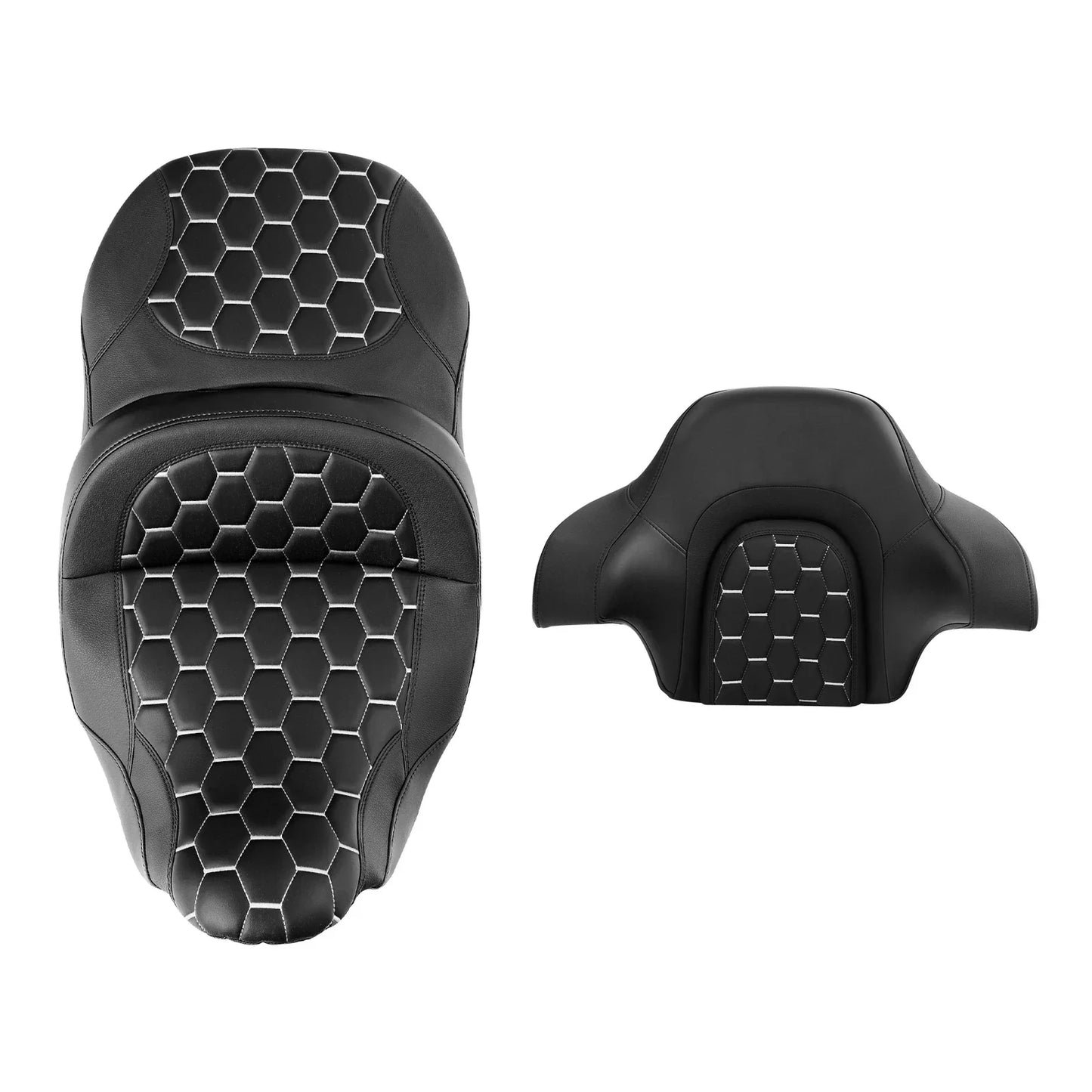 Black White Gel Seat Backrest for Harley Street Glide (2014-2023)
