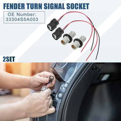 Fender Turn Signal Socket with Wire Harness for Honda CRV (2015-2016) - 2 x