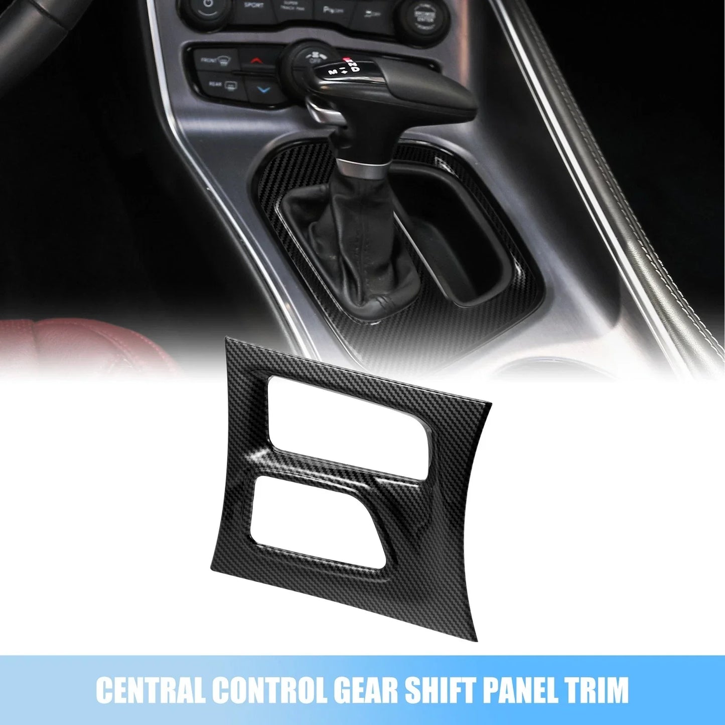 Carbon Fiber Black Central Control Gear Shift Panel Trim for Dodge