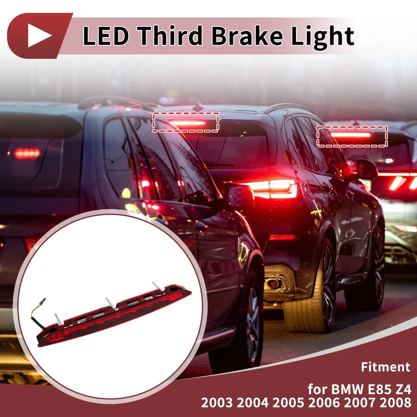 Red High Mounted LED Third Brake Light for BMW E85 Z4 (2003 - 2008)