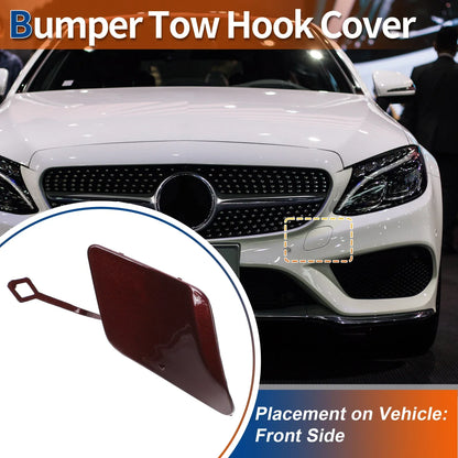 Front Bumper Tow Hook Cap for Mercedes-Benz C250 (2012-2015) - Dark Red
