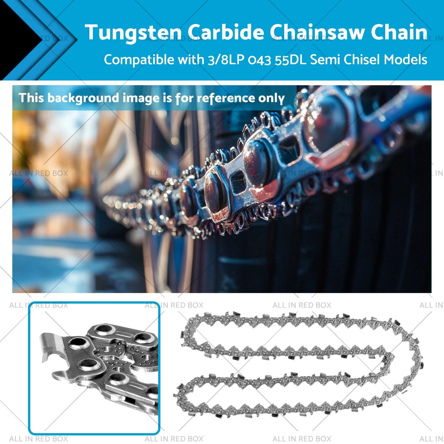 16" Semi Chisel Tungsten Carbide Chainsaw Chain for Various Models