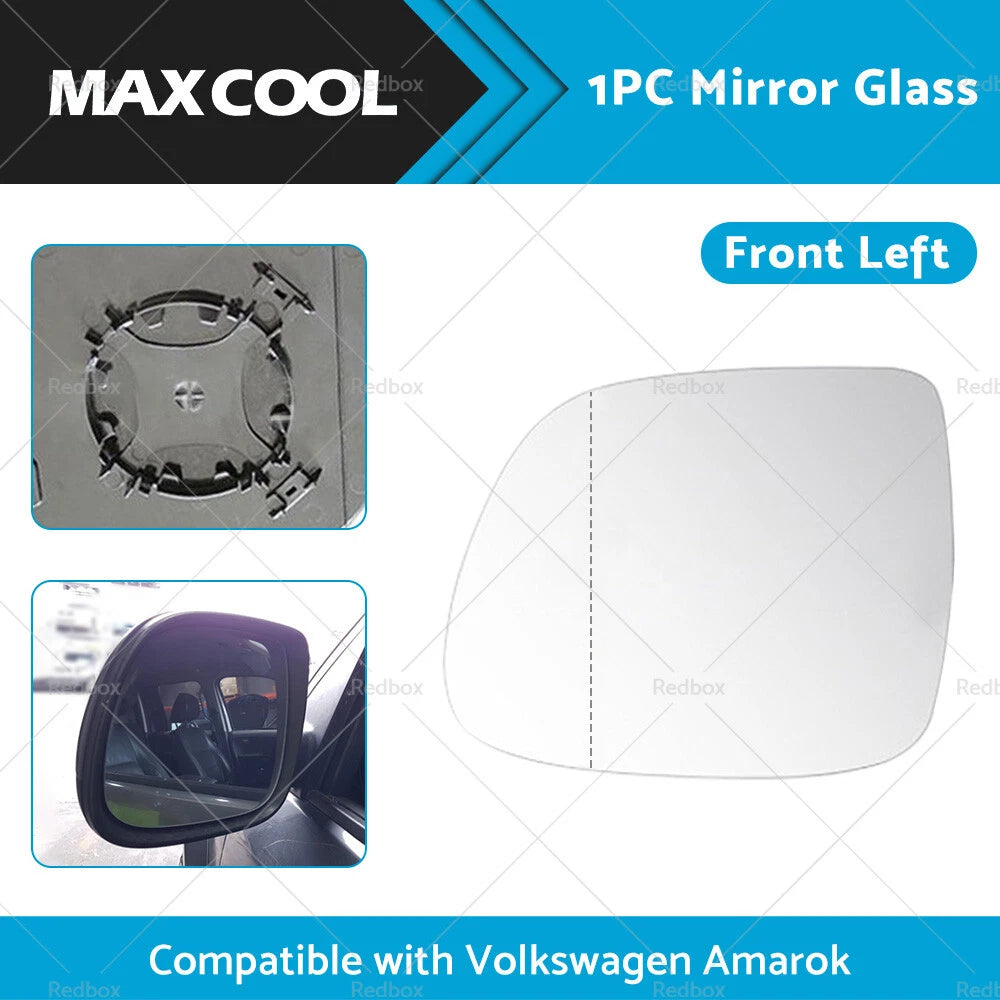 Heated Convex Left Side Mirror Glass for VW Amarok (2010-2018)