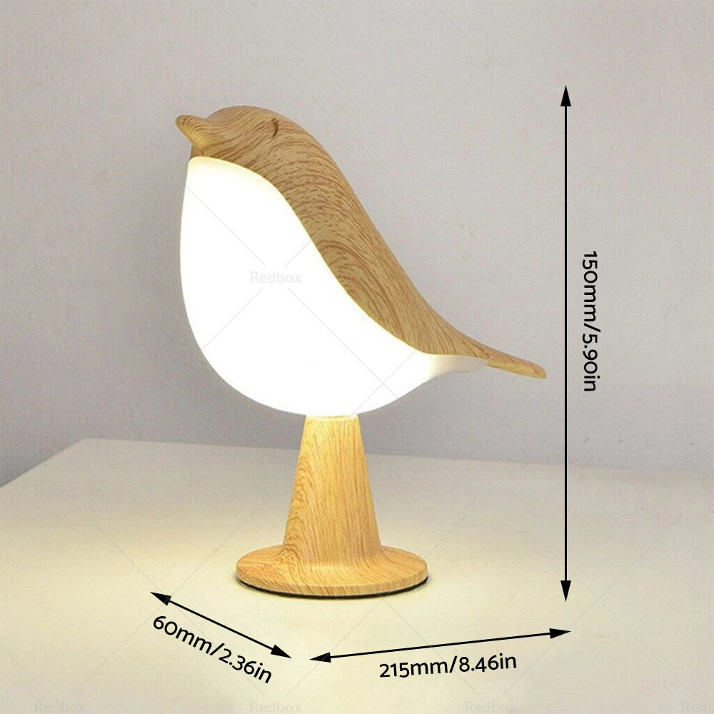 LED Touch Table Lamp - Modern Magpie Bird Night Light for Bedroom
