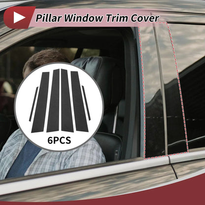 6 Pcs Door Pillar Window Trim for Lexus ES (2007-2012) Carbon Fiber Black