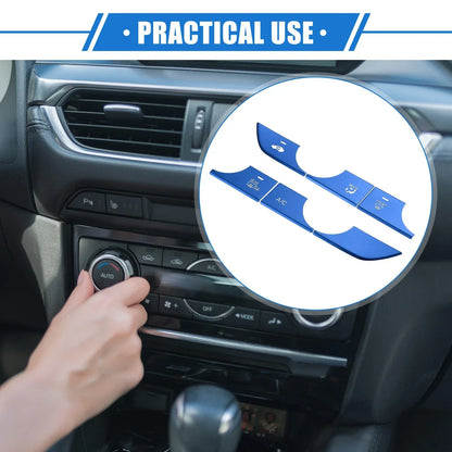 6 Pcs AC Panel Switch Button Cover Trim for Honda CR-V (2023) Blue