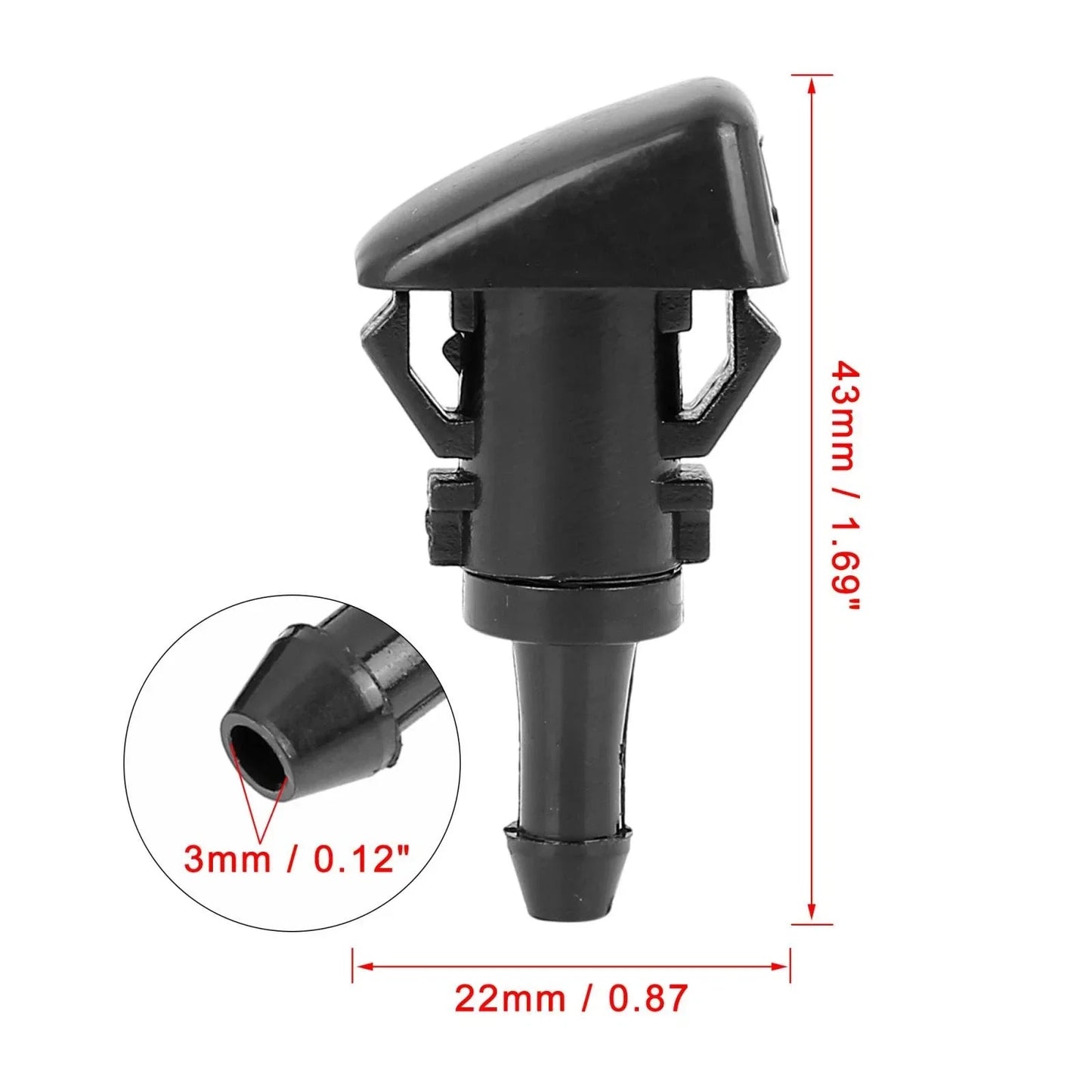2 x Windshield Washer Nozzles for Chrysler PT Cruiser, Dodge Journey