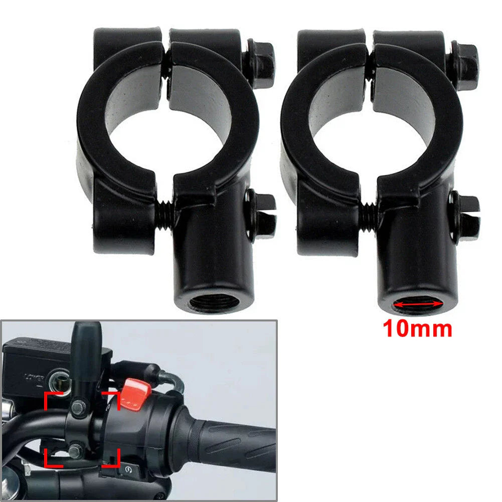22MM M10 Black Motorcycle Handlebar Mirror Mount Clamp