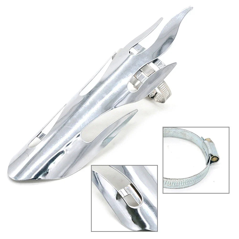 Muffler Pipe Heat Shield Cover for Motorcycle Chrome