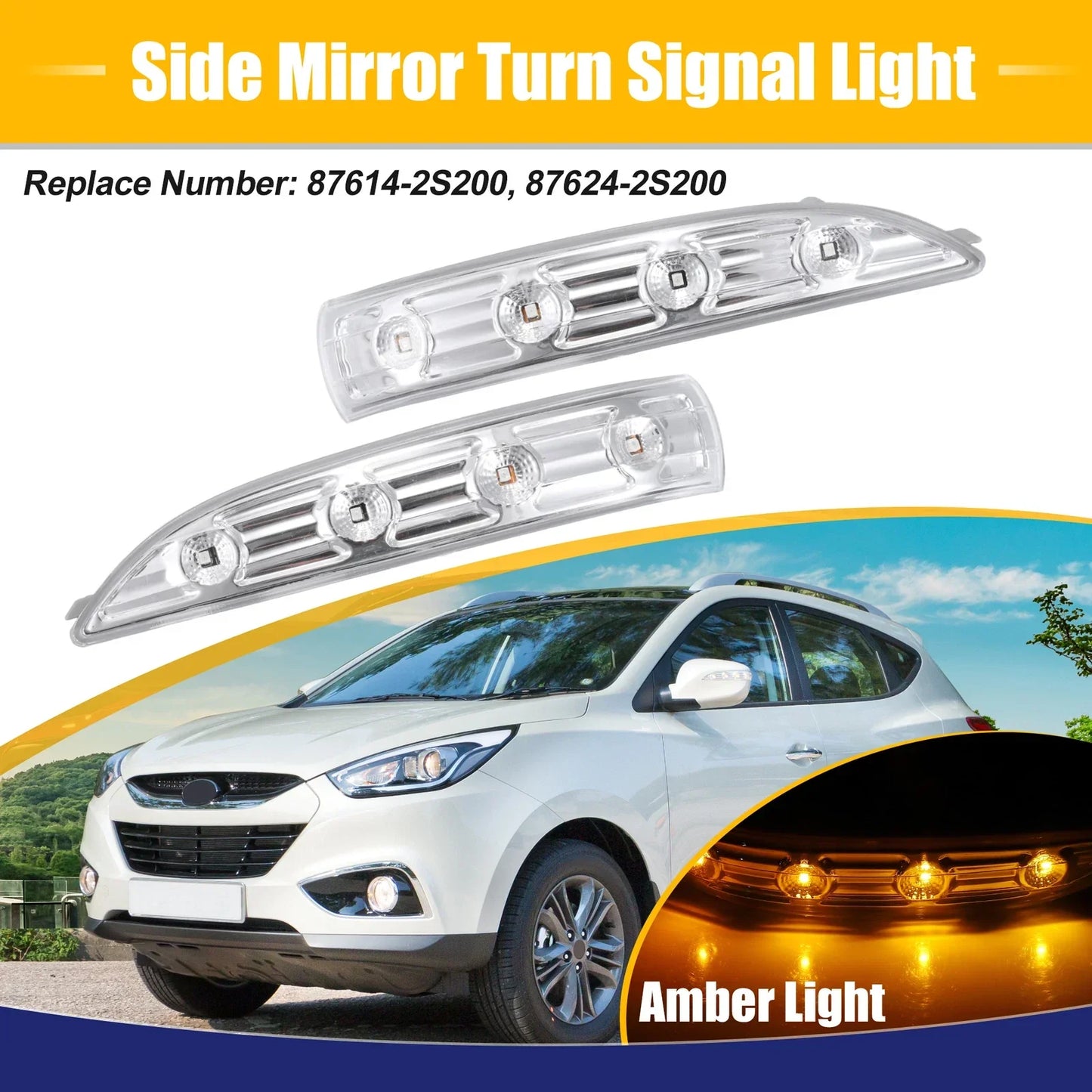 LED Front Mirror Turn Signal Lights for Hyundai Tucson (2 x)