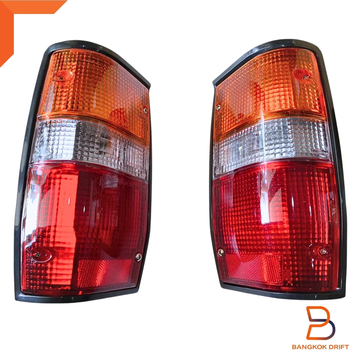 Rear Tail Light Lamp Pair for Mitsubishi Triton Ute (1987-1996) Black