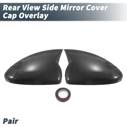 Rearview Mirror Cover Overlay Black Carbon Fiber for Chevrolet Cruze (2011-2016)