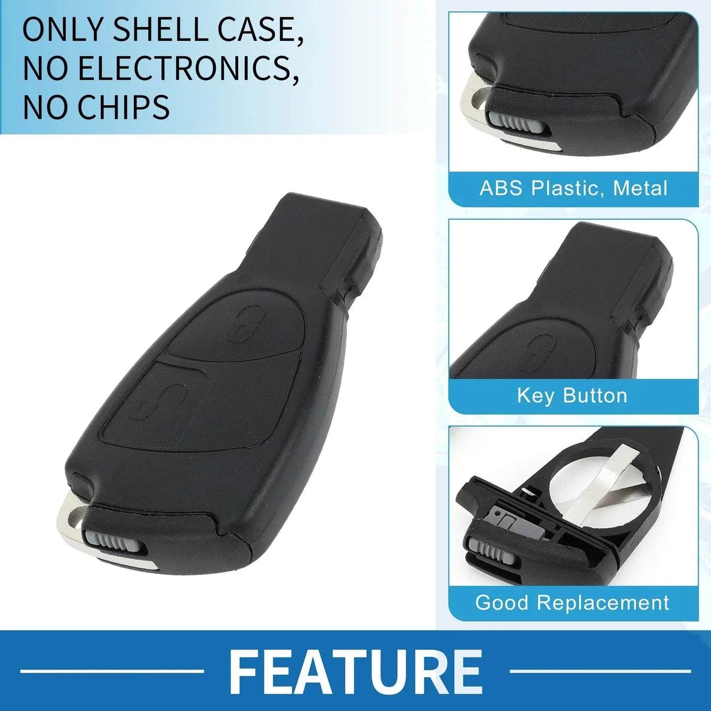 Keyless Entry Remote Key Shell Case for Mercedes-Benz C Class (2001-2007)