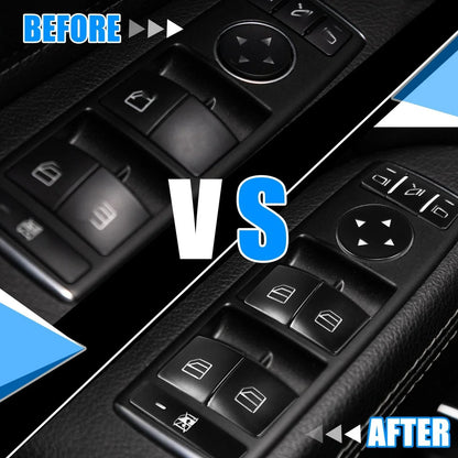 Car Front Door Armrest Window Switch Button Covers Set for Mercedes-Benz