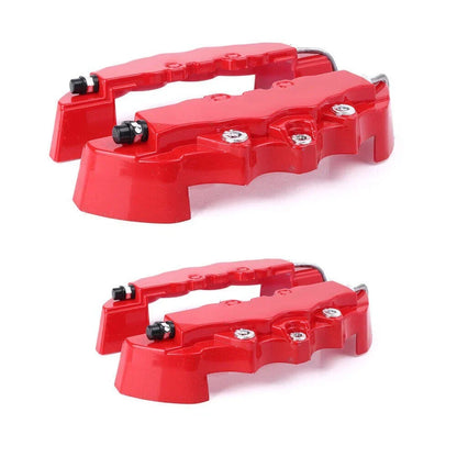 Red 3D Disc Brake Caliper Covers for Car Front & Rear 16-17" Wheels (2016-2017)