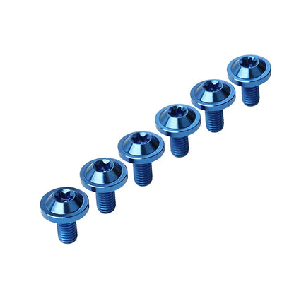 6 x M6x10mm Titanium Alloy Torx Head Bolts for Bike Motor - Blue