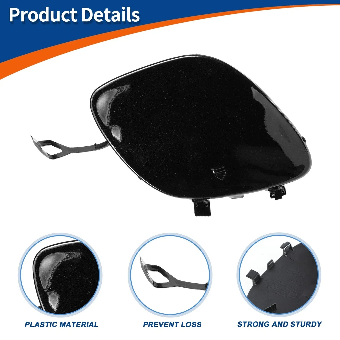 Front Bumper Tow Hook Cover for Mercedes-Benz (2019-2023) Black Metallic